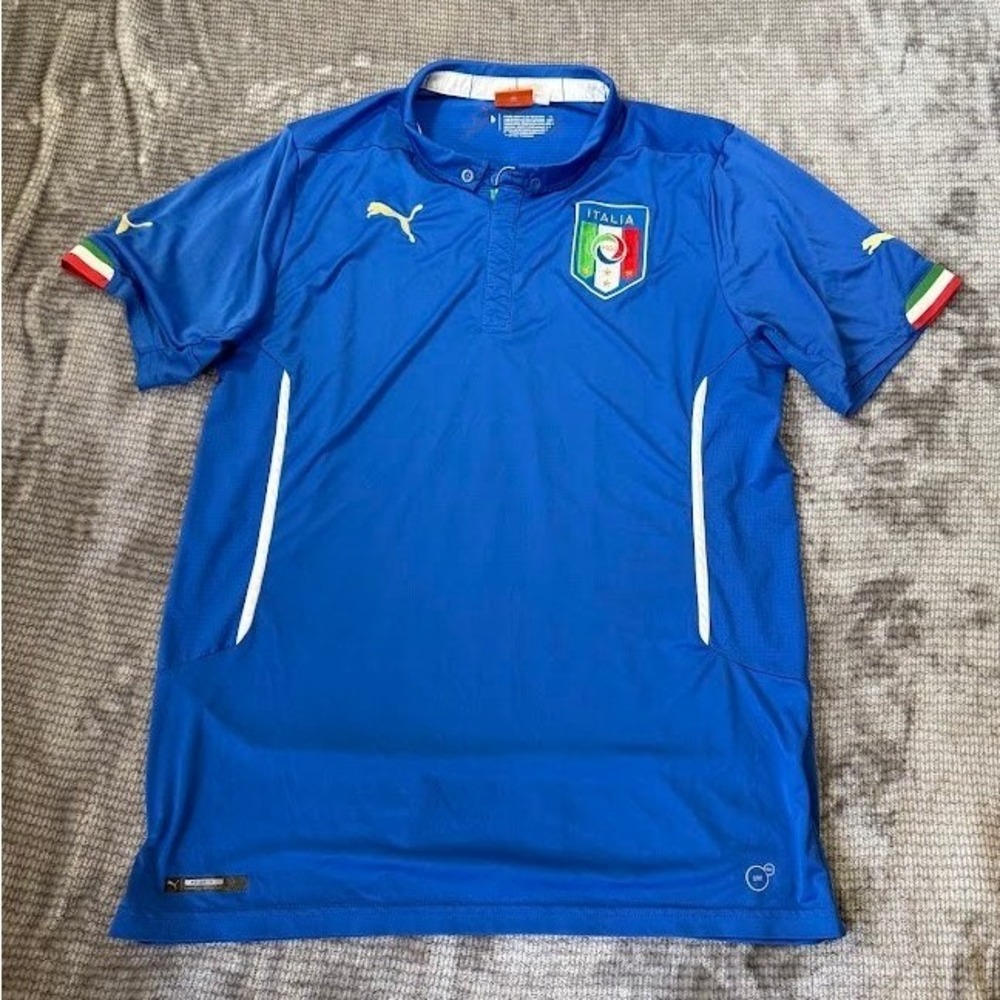 Puma Italy FIGC Soccer Jersey Boys XL Blue Italia National Team Soccer Youth.